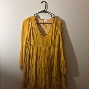 Urban Outfitters Mustard Long Sleeve Dress
